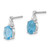 14k White Gold Polished Oval Blue Topaz and Diamond Post Earrings