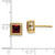 14k Square Garnet and Diamond Earrings