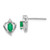 14k White Gold Emerald and Diamond Heart Post Earrings