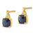 14K Yellow Gold Synthetic Checkerboard Blue Sapphire and Diamond Earrings