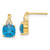 14K Yellow Gold Synthetic Checkerboard Blue Topaz and Diamond Earrings