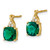 14k Checkerboard Created Emerald and Diamond Earrings