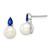 14k White Gold FWC Pearl and Sapphire Post Earrings