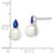 14k White Gold FWC Pearl and Sapphire Post Earrings