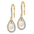 14k 6-7mm White Round FWC Pearl .02ct. Diamond Dangle Earrings