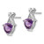 14k White Gold Amethyst and White Topaz Trillion Post Earrings