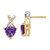 14k and Rhodium Amethyst and White Topaz Trillion Post Earrings