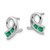 14k White Gold Created Emerald Earrings