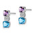 14k White Gold Amethyst/Blue Topaz/Diamond Earrings