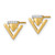14k Satin and Polished Diamond Double Triangle Post Earrings