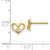 14k Gold AA Diamond Heart Post Earrings