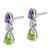 14k White Gold Amethyst/Peridot/Diamond Earrings