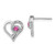 14k White Gold Pink Sapphire and Diamond Heart Earrings