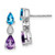 14k White Gold Blue Topaz/Amethyst/Diamond Earrings