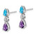 14k White Gold Blue Topaz/Amethyst/Diamond Earrings