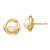 14K 7-8mm Yellow Button Freshwater Cultured Pearl Post Earrings