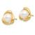 14K 7-8mm Yellow Button Freshwater Cultured Pearl Post Earrings