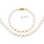 14k 6-7mm White FW Cultured Pearl 18in. Necklace 7.25 Bracelet Earring Set