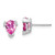 14k White Gold Pear Created Pink Sapphire and Diamond Earrings