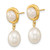 14k 5-7mm White Round/Rice Freshwater Cultured Pearl Dangle Post Earrings