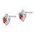 14k White Gold Garnet and Diamond Heart Post Earrings