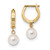 14k 6-7mm White Round Akoya Saltwater Cultured Pearl Hoop Dangle Earrings