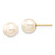 14k 8-9mm Round White Saltwater Akoya Cultured Pearl Stud Post Earrings