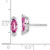 14k White Gold Marquise Created Pink Sapphire and Diamond Earrings