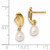 14k 5-6mm White Rice Freshwater Cultured Pearl Post Dangle Earrings