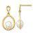 14K 6-7mm Teardrop White FWC Pearl Dangle Earrings