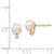 14k 6-7mm White Round Freshwater Cultured Pearl .06ct Diamond Post Earrings