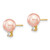 14k 6-7mm Pink Round Freshwater Cultured Pearl .06ct Diamond Post Earrings