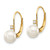 14K 6-7mm Round FW Cultured Pearl .06ct. Diamond Leverback Earrings