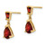 14k Gold Garnet Dangle Post Earrings