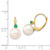 8-8.5mm White Round FWC Pearl & Gemstone Leverback Earrings