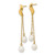 14k 4-5mm White Rice Freshwater Cultured Pearl Dangle Post Earrings