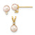 14K Madi K 4-5mm Rd Pink FWC Pearl .03ct. Diamond Earring and Pendant Set