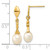 14k 5-6mm White Teardrop Freshwater Cultured Pearl Dangle Post Earrings