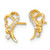 14k Yellow Gold Polished Cubic Zirconia and Heart Post Earrings