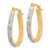 14k Yellow and Rhodium Diamond Fascination Oval Hinged Hoop Earrings