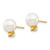 14K 7-7.5mm White Round Freshwater Cultured Pearl Citrine Post Earrings