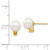 14K 7-7.5mm White Round Freshwater Cultured Pearl Citrine Post Earrings