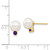 14K 7-7.5mm White Round Freshwater Cultured Pearl Amethyst Post Earrings