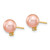 14k 5-6mm Pink Round Freshwater Cultured Pearl .02ct Diamond Post Earrings