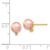 14k 5-6mm Pink Round Freshwater Cultured Pearl .02ct Diamond Post Earrings