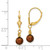 14K 5-6mm Coffee Brown Semi-round FW Cultured Pearl Leverback Earrings