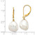 14K 10x12mm White Keshi Freshwater Cultured Pearl Leverback Earrings