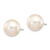 14k White Gold 10-11mm White Round FW Cultured Pearl Stud Post Earrings