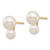 14K 5 and 7mm White Round FW Cultured Double Pearl Post Earrings