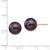 14k 10-11mm Black Round Freshwater Cultured Pearl Stud Post Earrings